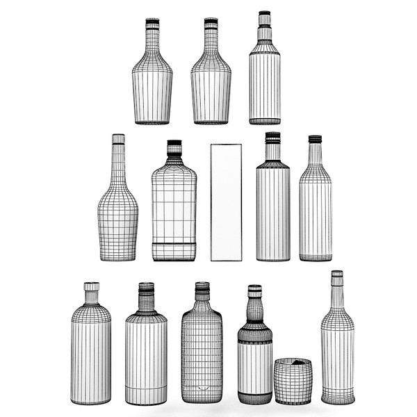 3d model bar bottles set - Bar Bottles Set by shop3ds